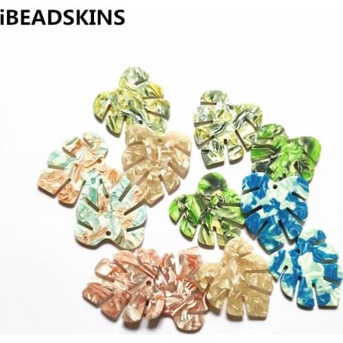 New arrival! 40x35mm 50pcs/lot acetic acid Leaves-shape charm for Earring accessories,Earring parts,Jewelry Findings