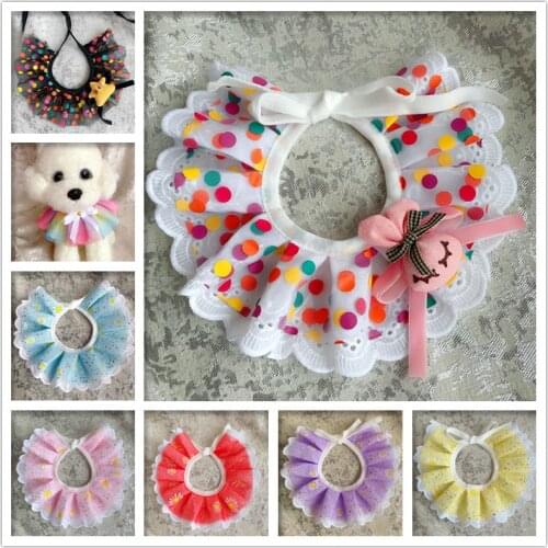 Pet Collar Cat Kitten Flower Lace Bow Bell Collar String Bib Necklace Neck Strap pet neck decor collar with bell