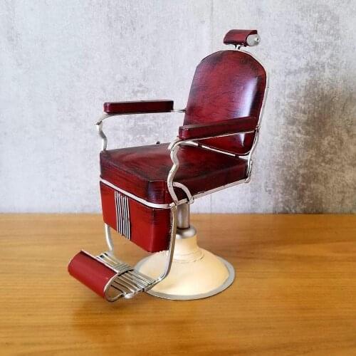 Barber Chair Vintage Ironwork Model Tin Retro Crafts Handmade Handicraft Decorations Gifts Nostalgic Metal Collection