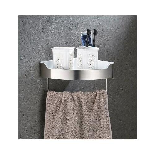 Bathroom Shelves Brushed Nickel Metal Shower Corner Shelf Wall Mount Shampoo Storage Shelf Rack Bathroom Basket Holder DG8415SN