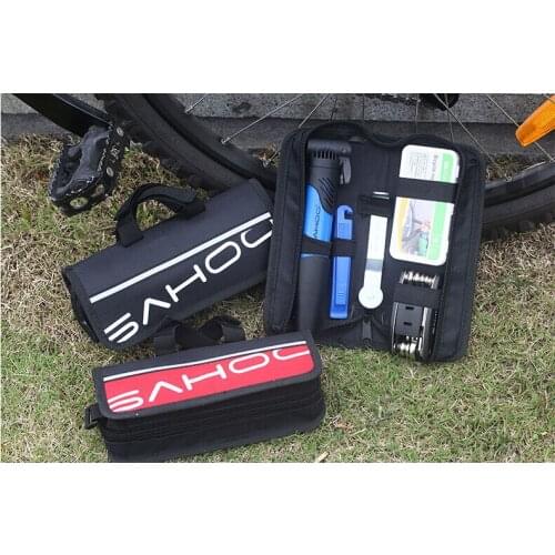 Portable Cycling Bike Bicycle Tool Set Bag with Tyre Repair Tool Kit Pump Wrench