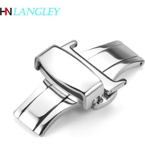 Stainless Steel Pin Buckle Fasten Gold Black Silver Rose Gold Watchband Clasp Color Size 10mm 12mm 14mm 16mm 18mm 20mm 22mm 24mm