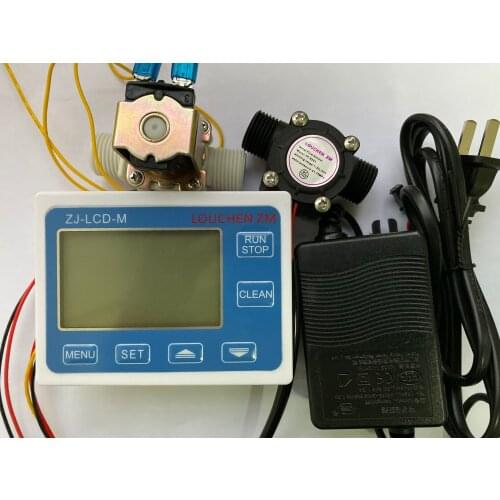 2019 LOUCHEN ZM Flow Meter Controller+ Temperature Sensor+1/2" Flow Sensor +Valve LCD Display For Water Liquid Measurement