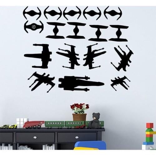 Fighter Planes 17Pcs/set Pattern Airplanes Wall StickersVinyl Wall Decal Aircraft Planes Removable Kids Room Murals Art