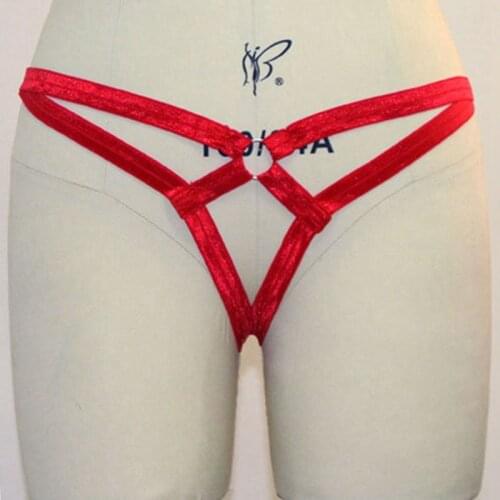 Red Sexy Triangle Harness Panties Elastic Body Harness Thigh Garter Belt Briefs Bottoms Fetish Wear Pastel Goth Body Cage