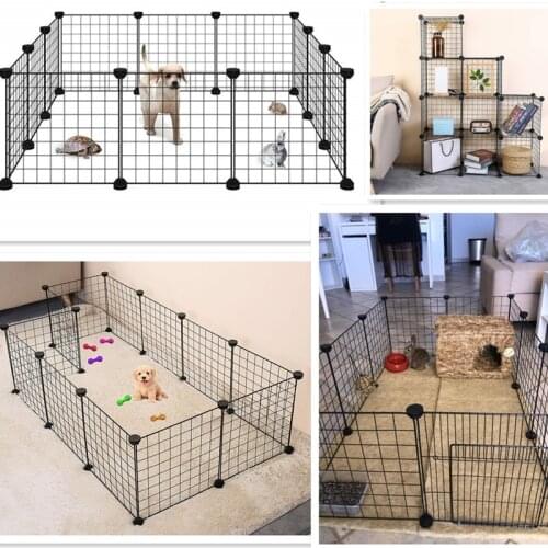 Foldable Pet Playpen Iron Fence Puppy Kennel House Exercise Training Puppy Kitten Space Dogs Supplies Rabbits Guinea Pig Cage