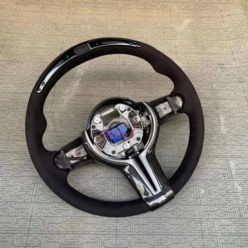 Supercar Cuatomized Real Carbon Fiber Sports LED Steering Wheel Alcantara Leather compatible for BMW Z4 2009-2013