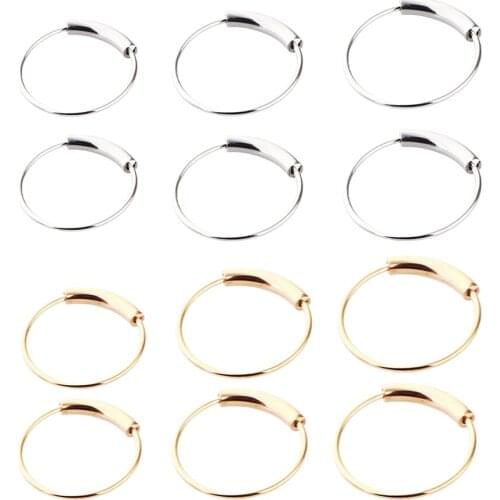 Steel Nose Ring 2pcs Septum Hinge Segment Ear Tragus Ring Hoop