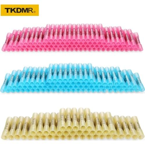 50/40/30/20/10/5pcs Heat Shrink Butt Connectors-Waterproof Electrical Wire Connectors-Insulated Crimp Connectors Butt Splice