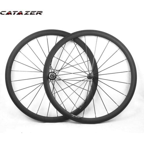 Catazer Road Bicycle Carbon Wheels 700C U shape 38/ 50/ 60/ 88mm Wheelset Power Way R36 Hub Special Brake Surface Carbon Wheels