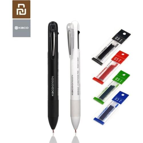 Youpin KACO 4 In 1 Multifunction Pens 0.5mm Black Blue Red Refill Gel Pen Mechanical Pencil Japanese ink Office School