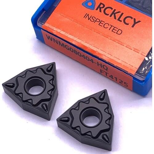 10pcs RCKLCY High Quality WNMG080404 HQ FT4125 External Turning Carbide Tools CNC Lathe Metal Cutting Tools Machining steel