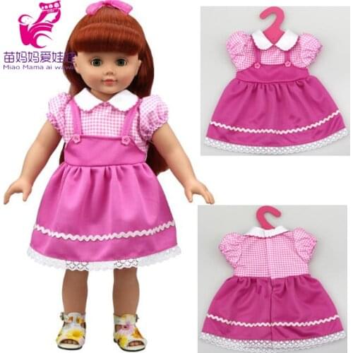 18 inch girl doll clothes red pink suspender skirt for 18-inch girl doll doll skirt