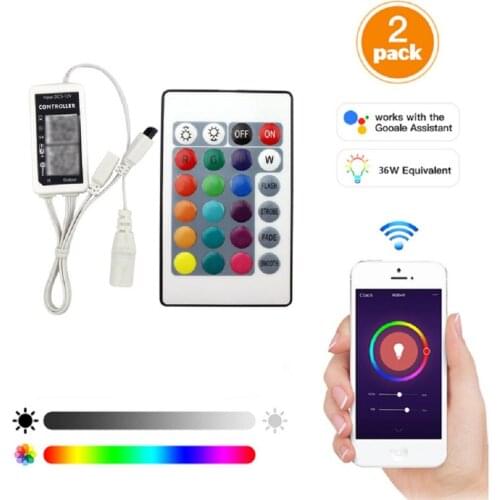 2sets WIFI smart RGB strip controller sync to music work with Alexa Google Home Phone DC 12V WIFI controller for Strip light