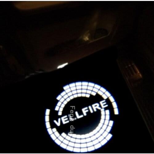2pcs Logo For 2009-2021 VELLFIRE 20 30series LED Car Door Warning Light Projector Ghost Shadow Light Welcome Light Courtesy