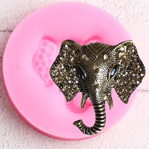3D Elephant Head Silicone Mold Polymer Clay Jewelry Molds DIY Party Fondant Cake Decorating Tools Candy Chocolate Gumpaste Mold