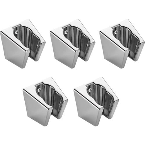 5pcs ABS Wall Mounted With Screws Easy Install Silver Bathroom Accessories Modern Brushed Shower Head Holder Storage Bracket