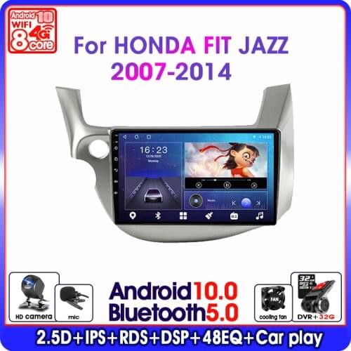 Android 10.0 8Core 2 Din Car Radio For HONDA FIT JAZZ 2007-2014 Multimedia Video Player Mirror Connection Split Screen Head Unit