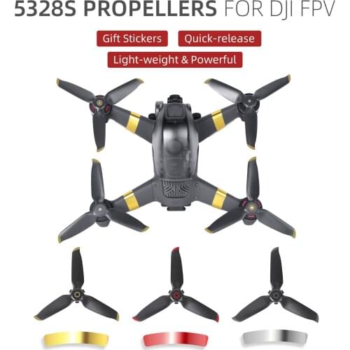 Quick-release 5328S Propeller for DJI FPV Drone Light-weight 3 Leaf Paddle Blade with Arm Sticker for DJI FPV Drone Accessories