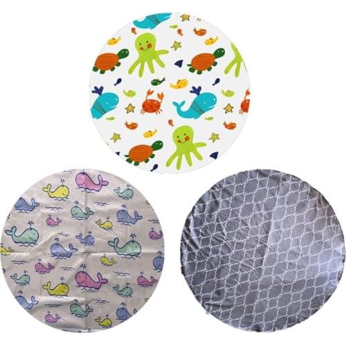 Baby Feeding High Chair Splash Round Mat Anti Slip Foldable Washable Waterproof Floor Protector for Kids
