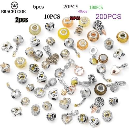Double Color Charms Accessories Mixed Random Pendant Suitable for Original Brand Bracelet, Necklace, Womens Jewelry Making