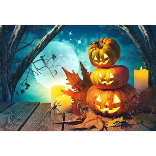 Big moon photo backgrounds happy Halloween portrait background photography backdrop for Theme photo studio video props lv-2426