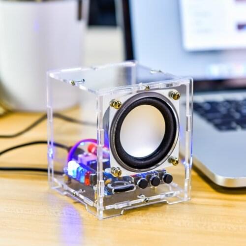 HU-009 Bluetooth Speaker DIY Kit Mini Spaker Unit Electronic Small Power DC Powered Amplifier Mobile Speaker with Acrylic Case
