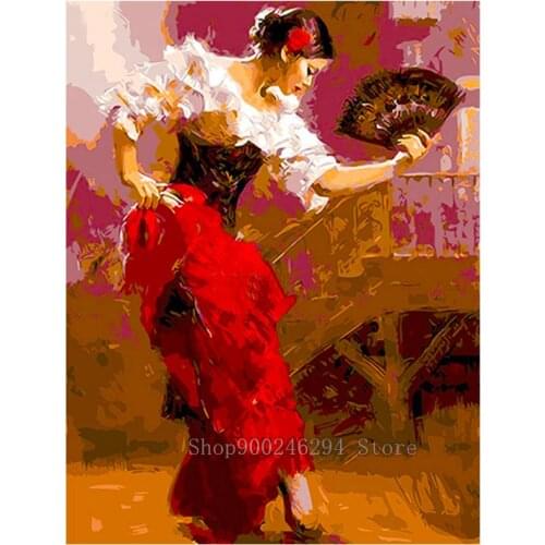 Retro dancing girl 5d diamond painting diy abstract female square round drill diamond mosaic embroidery sale woman decor FF1108