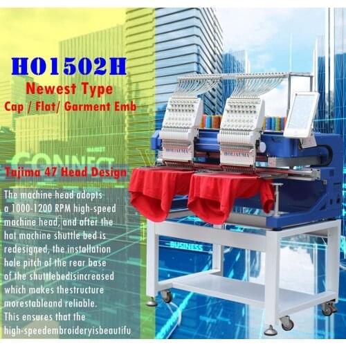 China 10 years service ! Cheap price top quality Automatic commercial double head computerized cap embroidery red laser machine