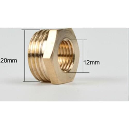 1/2" BSP Male Turn 1/4" BSP Female Brass Pipe Fitting Hex Bushing Fitting Coupler