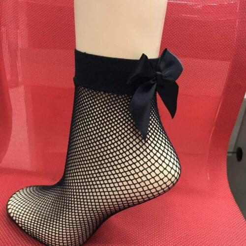 Makuluya 10 pairs Summer Bow Classic Diamond Hollow Out socks thin Sexy lace small mesh screw-type Chromatic net socks MSL6