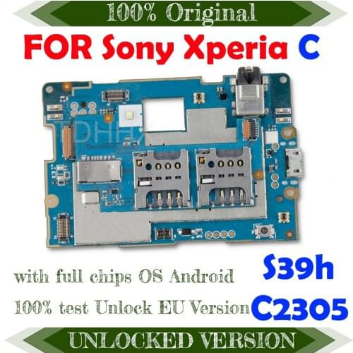 100% Original unlocked for Sony Xperia C S39h Mainboard Complete Logic Boards for Sony Xperia C S39h C2305 Motherboard