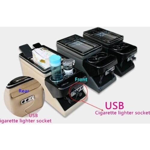 For Honda Elysion 2002-2021 Multifunctional car console box,armrest storage box with USB,Cigar lighter,Piano paint surface
