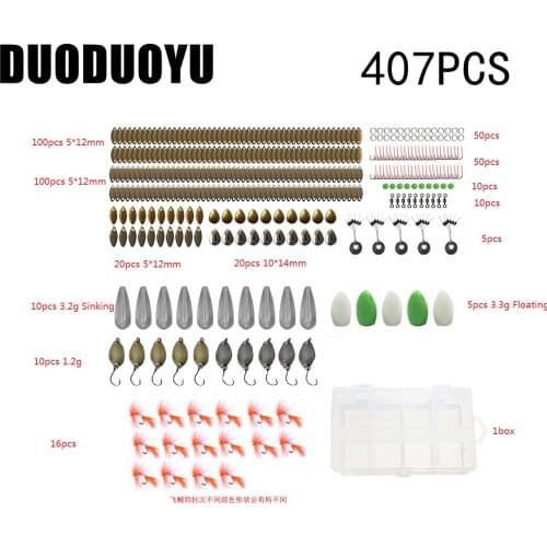 DUODUOYU Melon Seed Sequins Set Fishing Fly Sequins Lures Space Bean Hook Melon Seeds Thrower Fish Tackle Accessories with Box