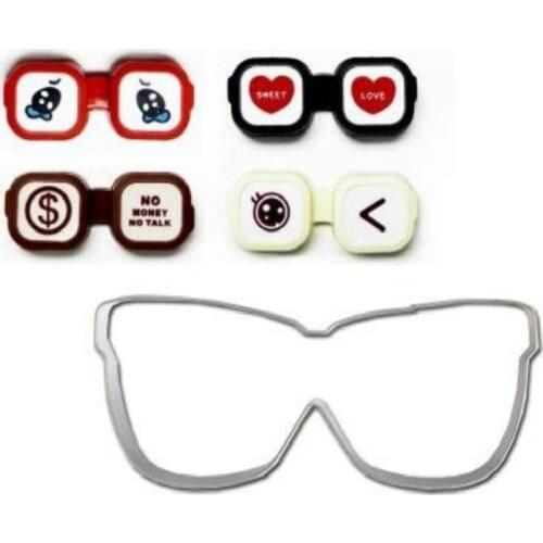 Stainless Steel DIY Glasses Shape Cookie Cutter Biscuit Cake Baking Mold Fruit Vegetable Mould Baking Cutter Cookie Mould