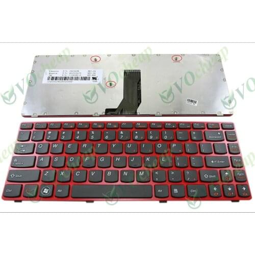 New Laptop keyboard for Lenovo G480 G480A G485 Black key Red frame US Version - V-116920WS1-US