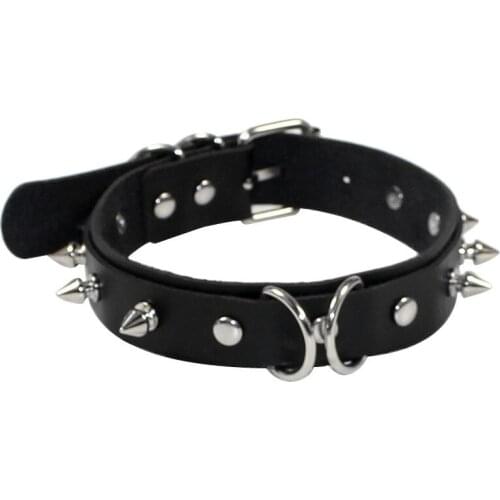 Punk Spike Rivets Sexy Slave Bondage Necklace Collar PU Leather Rivets Chocker Necklace Neck Bondage Collar necklaces pendants