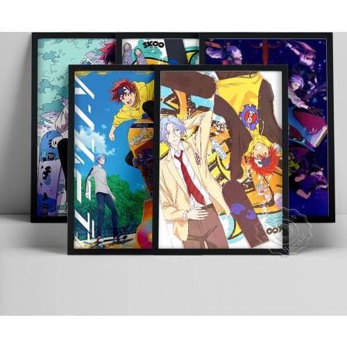 Sk8 The Infinity Poster, Japanese Animation Sliding Plate Wall Picture, Skateboard Racing Game Prints, Cartoon Figure Wall Art
