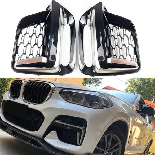 Fit for BMW New X3 G01 X4 G02 cerium Gery Lamp Cover 2018-2020 Frame Trim Protector Exterior CoverFront Fog Light grille