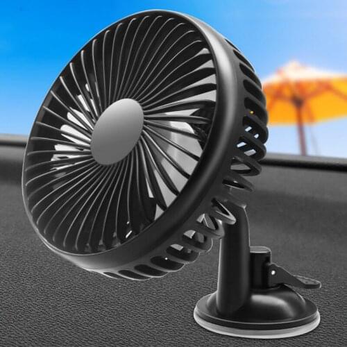 Portable 3 Speeds USB Fan Suction Cup Variable Speed Cooling Air Cooler Car Home Office Bass and Low Noise 360 Degree Rotation