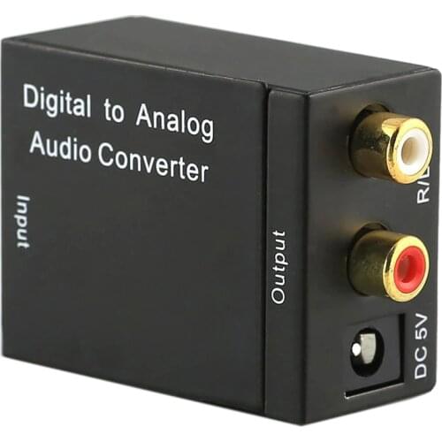 Digital to Analog Audio Converter Digital Optical CoaxCoaxialToslink to Analog RCA L/R Audio Converter Adapter Amplifier