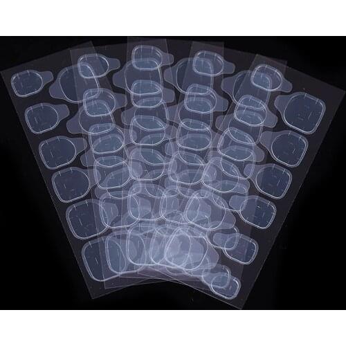 20 Sheets Nail Tip Transparent Double Sided Self Adhesive Sticker Jelly Waterproof Breathable False Art Tabs Extension Glue Tool