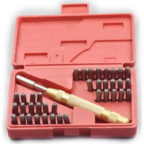 1 set Automatic Hand Steel Stamp 3mm 1/8" Number & alphabet Punch Jewelers with tool Die Kit
