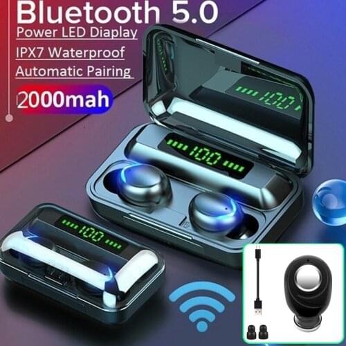 2021 9D HiFi Bluetooth 5.0 CVC8.0 Noise Reduction Stereo Wireless TWS Bluetooth Headset Wireless Earphones LED Display Headset W