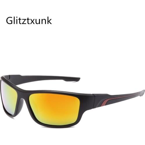 Glitztxunk 2020 Polarized Sunglasses Mens Sports Square Sun Glasses For Men Retro Black Outdoor Driving Shades Eyewear UV400