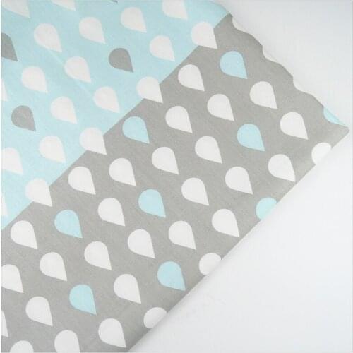 Syunss,100%Cotton Twill Fabric Blue Gray Raindrop Printed Patchwork DIY Handmade Curtain Textile Material Sewing Baby Toy Tissue