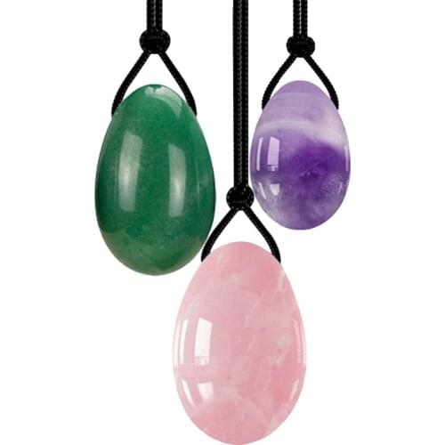 Rose Quartz Jade Egg Amethyst Yoni Egg Purple Crystal Yoni Eggs Natural Jade Egg Vaginal Tightening Massage Ball Kegel Exerciser