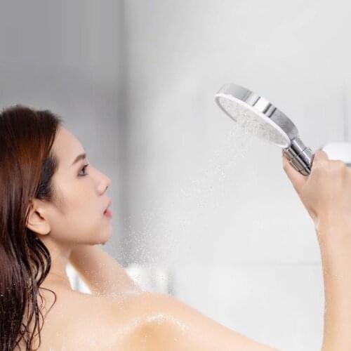 YoupinDabai Diiib Handheld Shower Head Hose Lifting Rod Set 3 in 1 360 Degree 120mm Water Hole with PVC Powerful Massage Shower