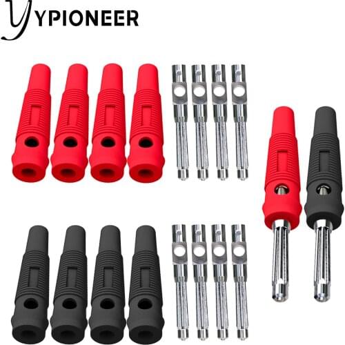 Cleqee P3008 10PCS 4mm Copper Banana Plug Jack For Speaker Amplifier Test Probes Connector