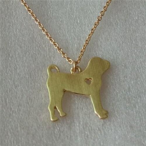 10pcs D014_Fashion Shar Pei Necklace&Pendant Cute Charm Puppy Heart Pet Pendant Bjjoux Women Dog Druzy Chain Jewelry